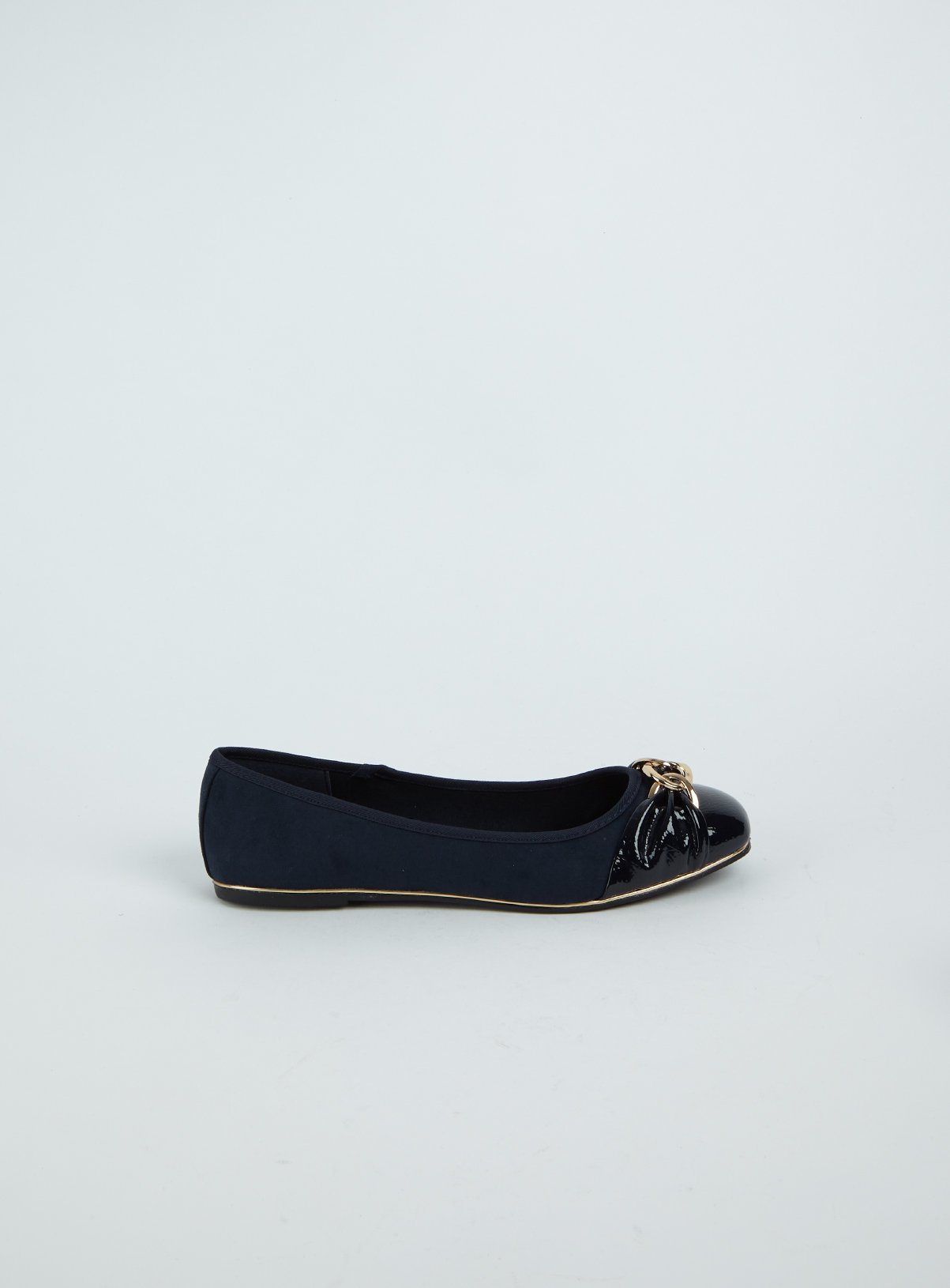 Navy Square Toe Patent Cap Ballerina Pumps Review