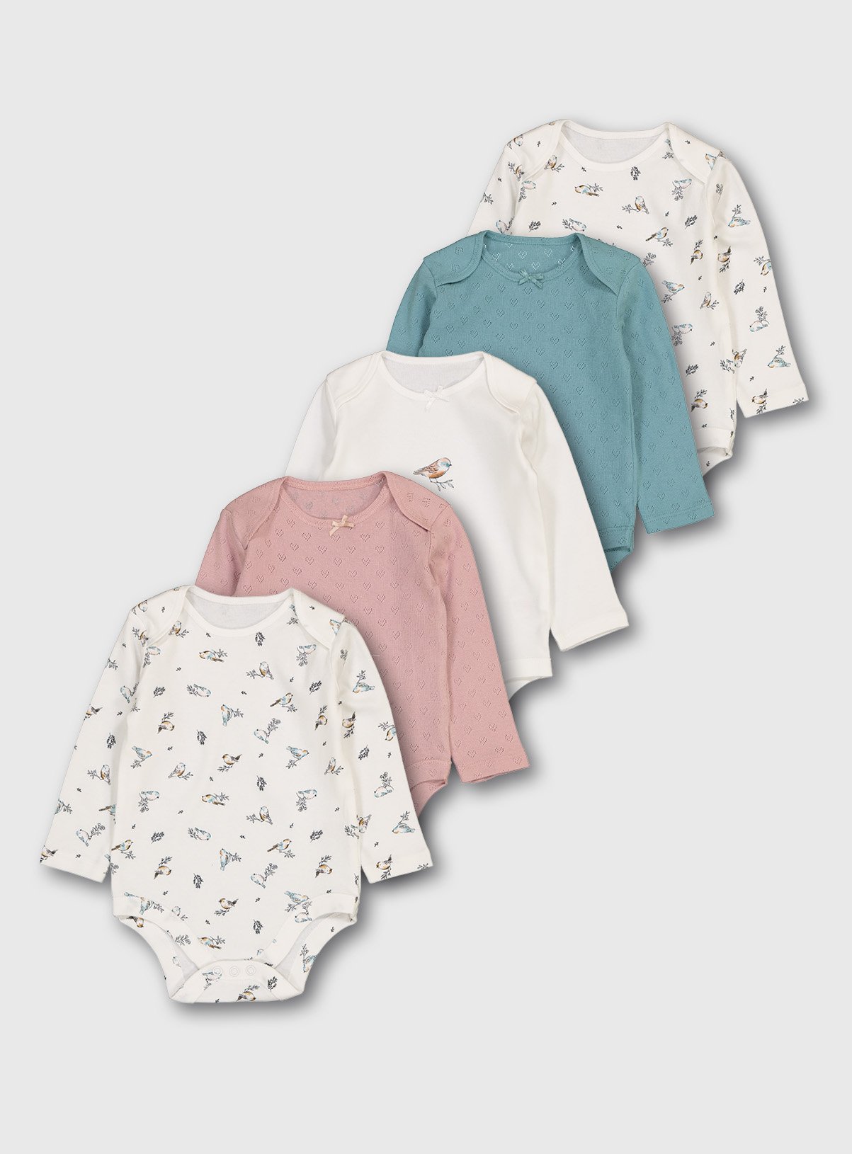 Bird Print Long Sleeve Bodysuit 5 Pack Review