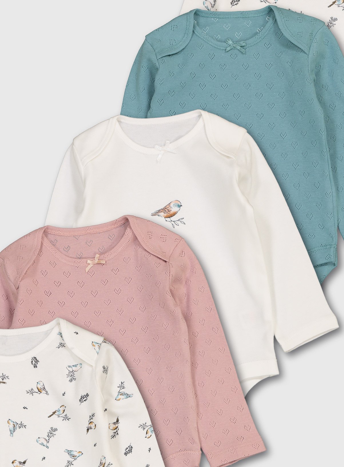 Bird Print Long Sleeve Bodysuit 5 Pack Review