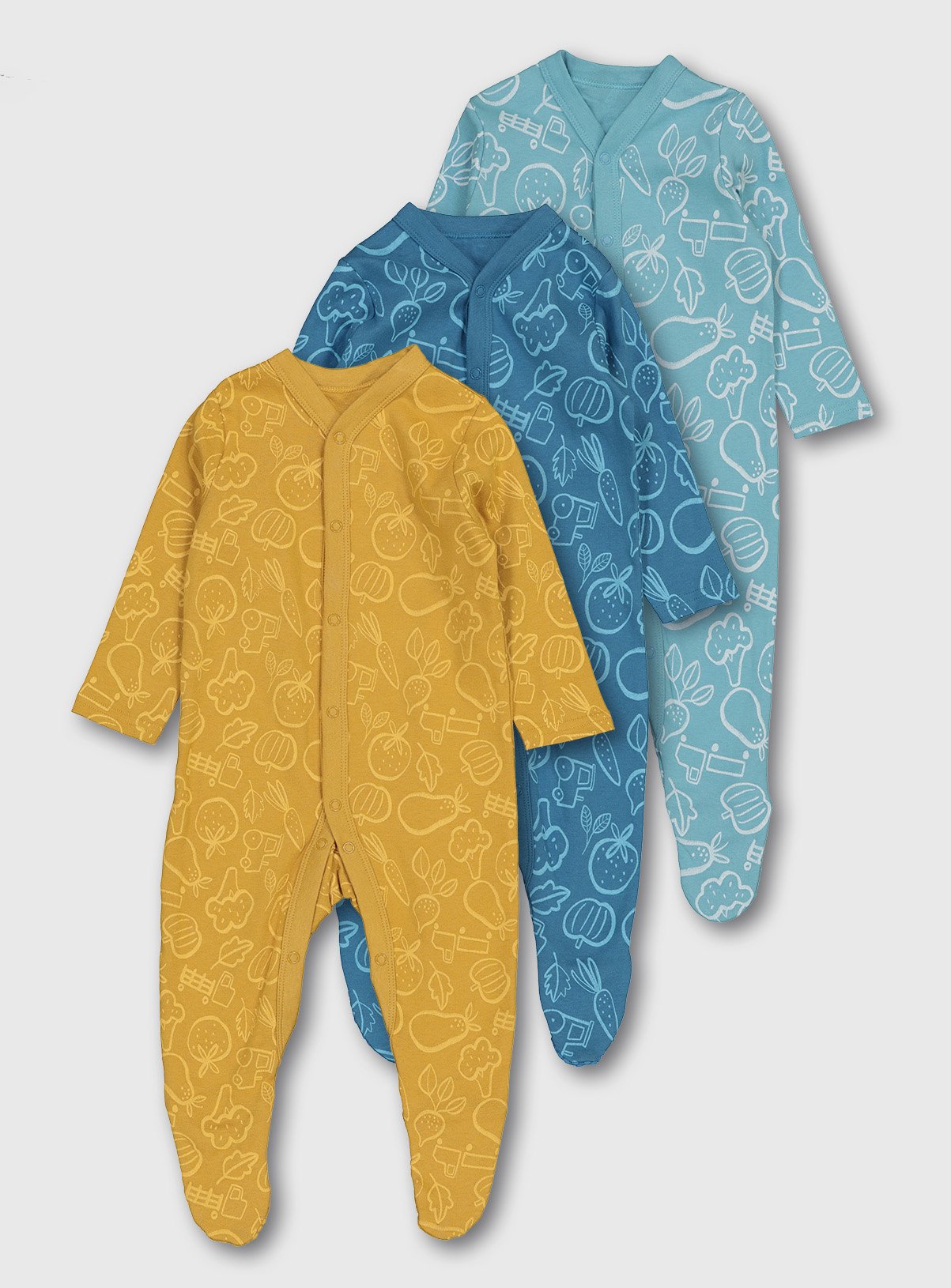 Vegetable Print Sleepsuit 3 Pack Review