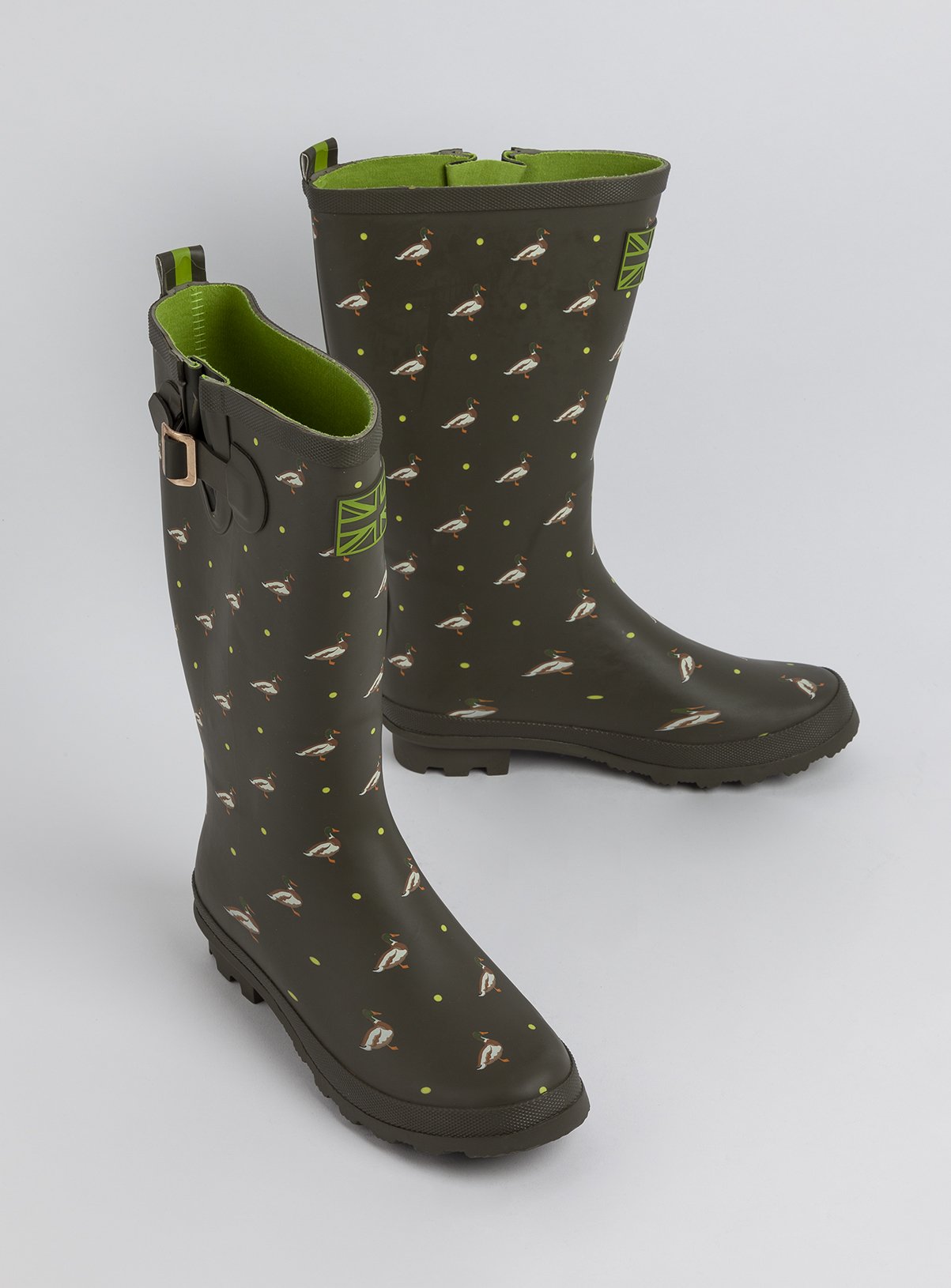 Khaki Mallard Duck Print Wellies Review