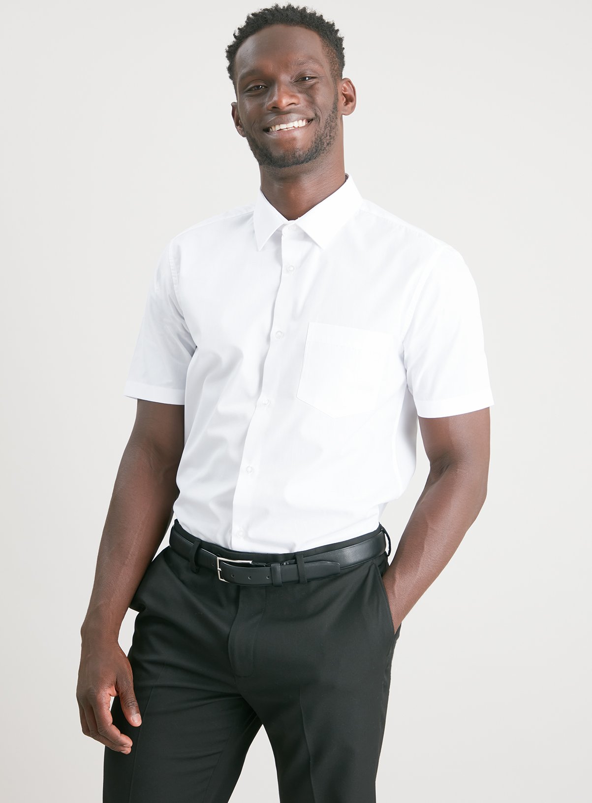 White Slim Fit Short Sleeve Shirt 5 Pack Review