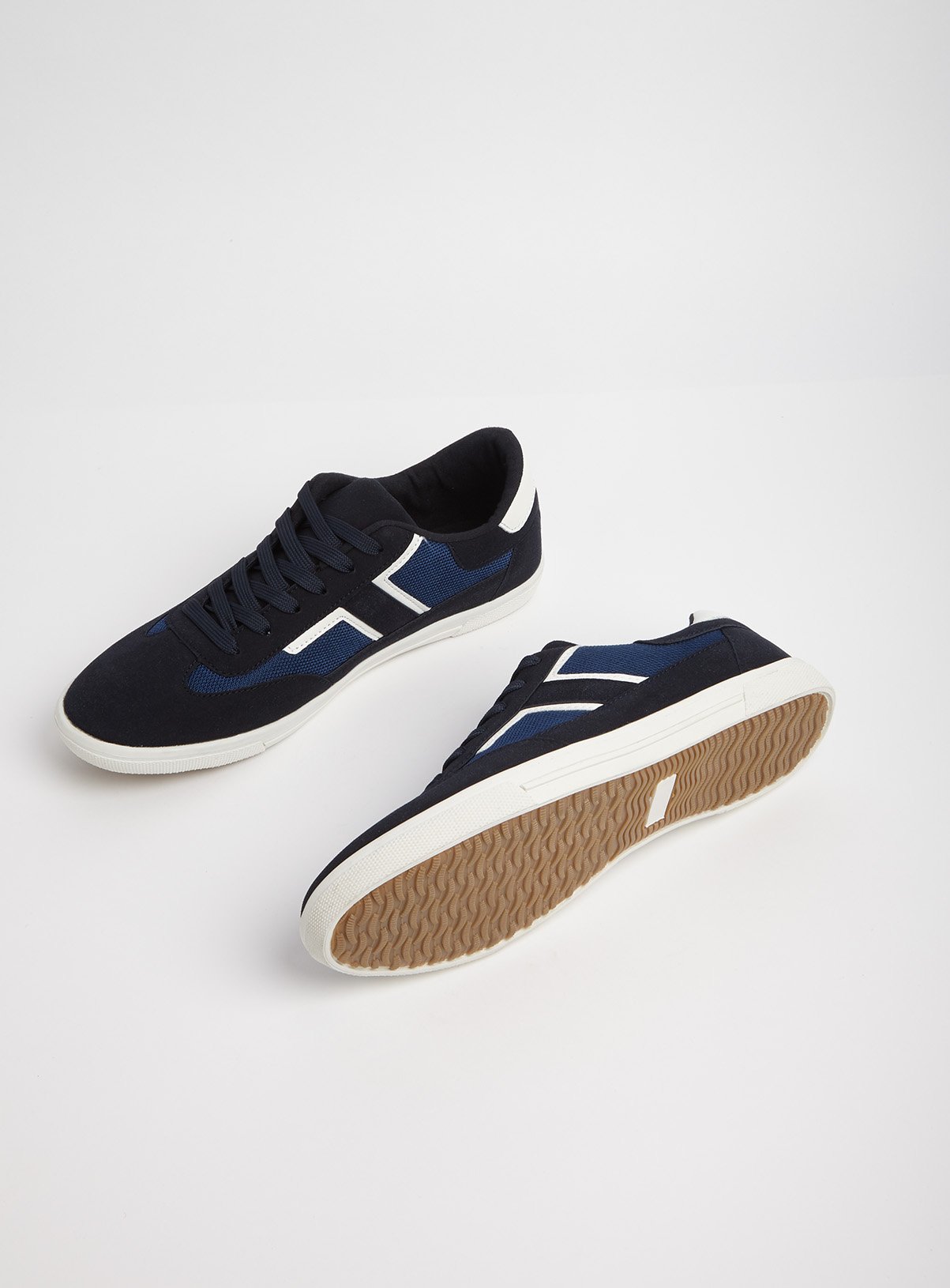 Navy Lace Up Faux Suede Trainers Review