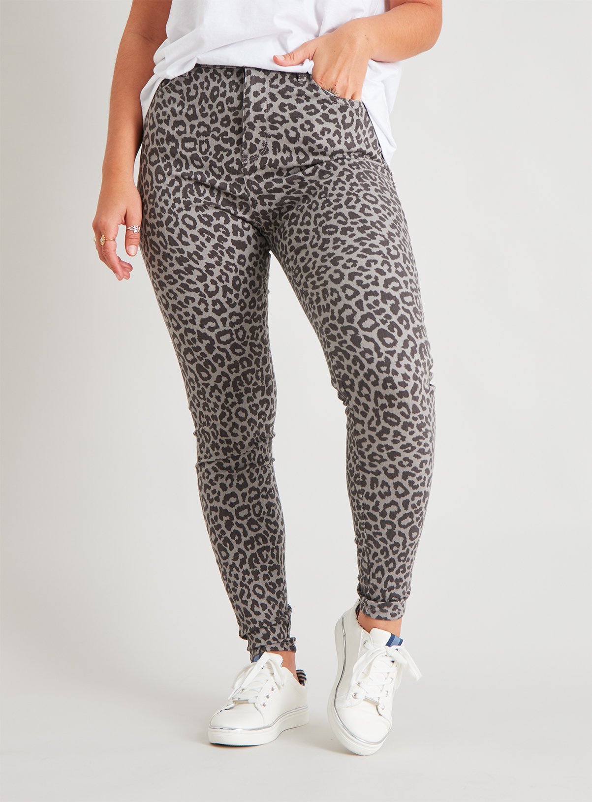 leopard stretch jeans