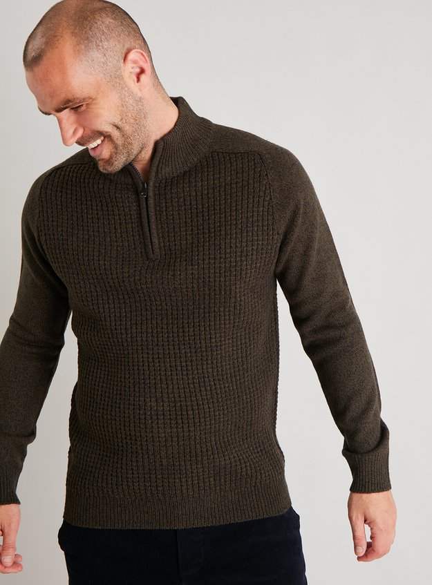 Menswear Textured Half Zip Jumper Tu Clothing