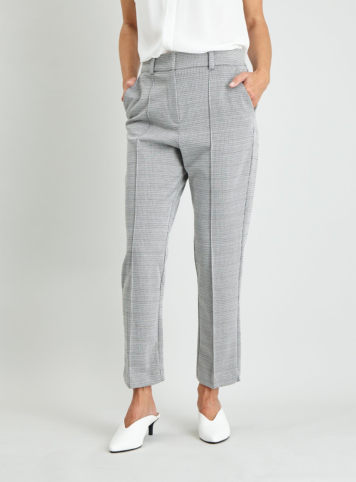 Grey Check Straight Leg Trousers Review