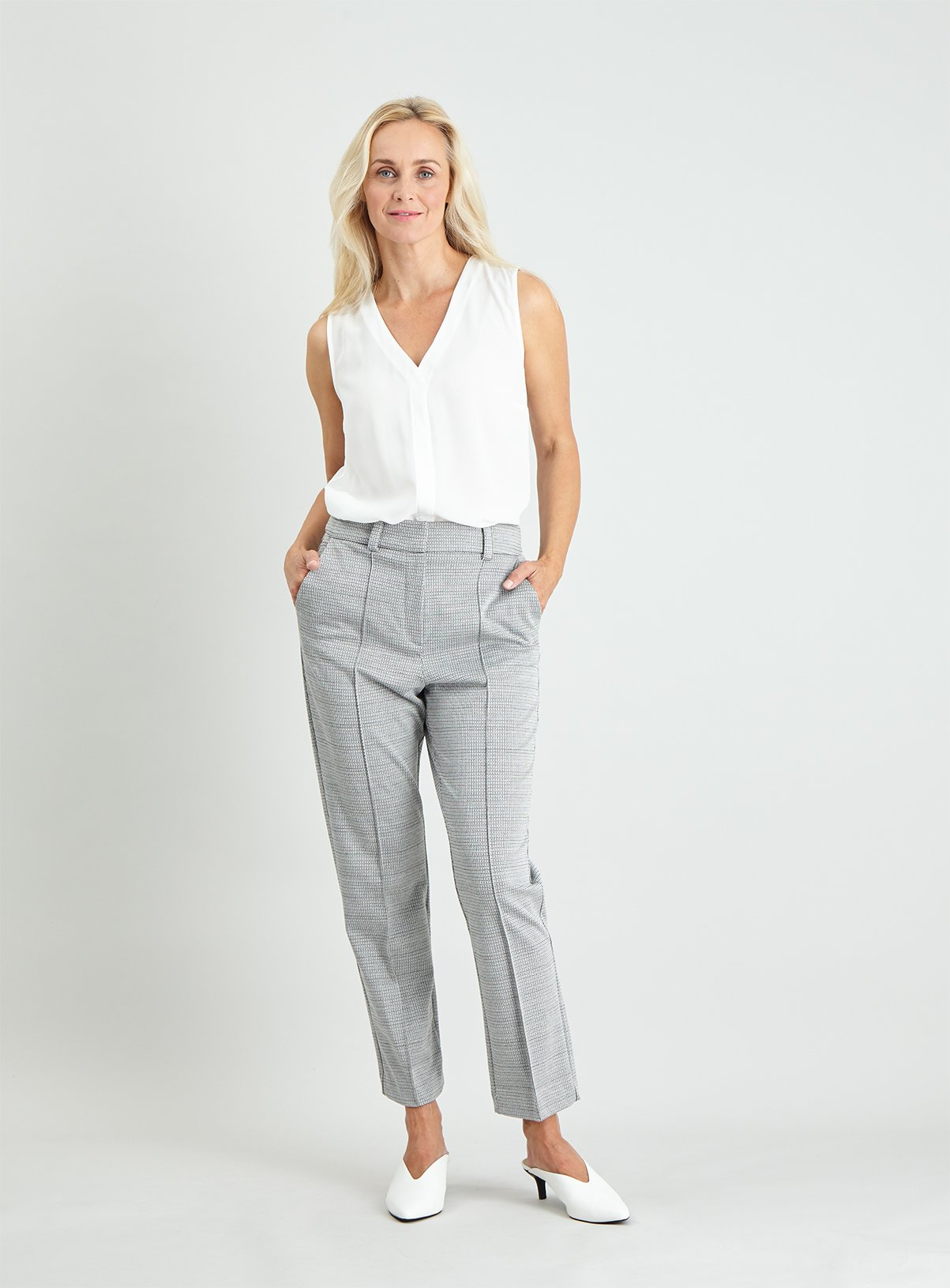 Grey Check Straight Leg Trousers Review