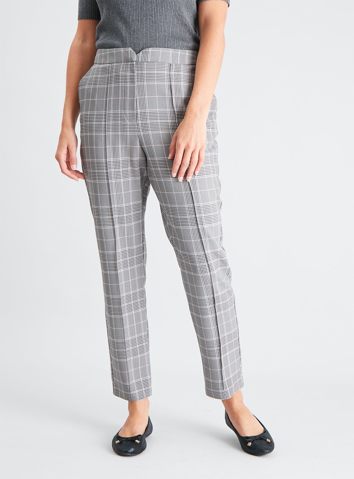 Grey & Pink Check Straight Leg Trousers Review