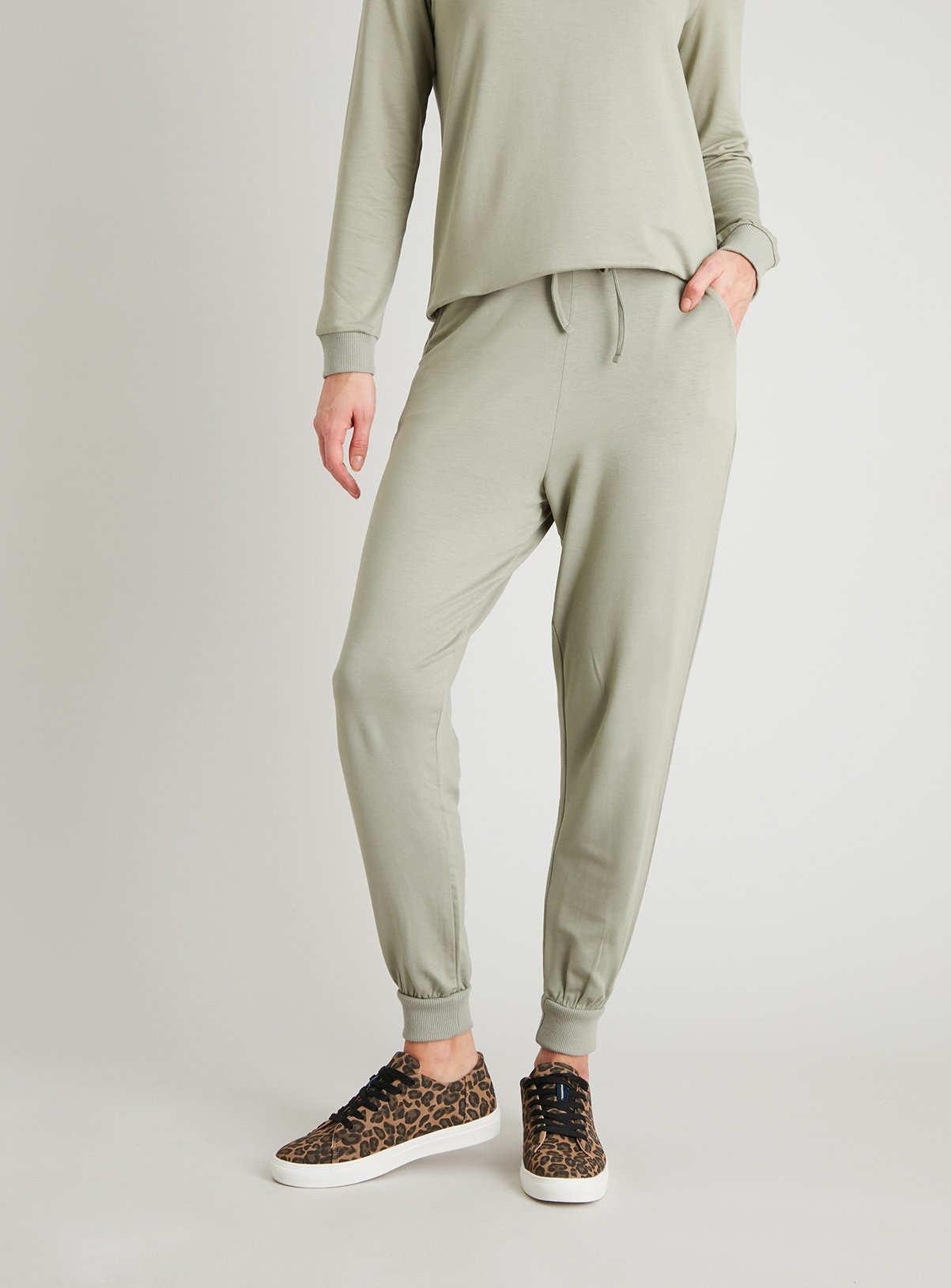 sage green joggers