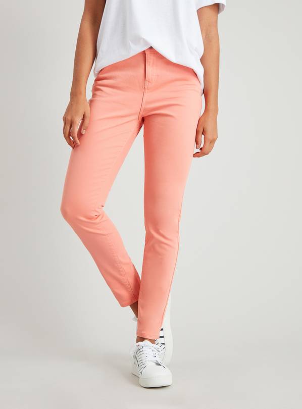 Coral Twill Skinny Jeans With Stretch - 10L