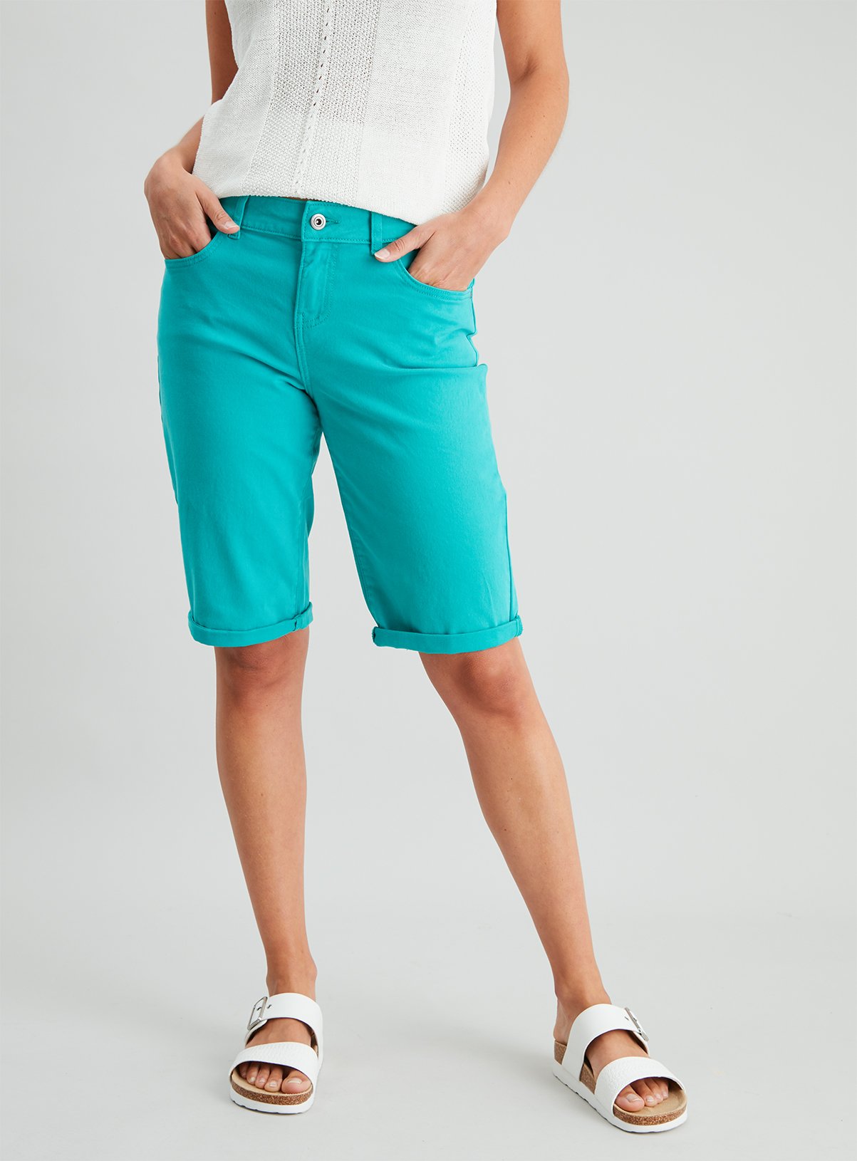 Teal Twill Bermuda Shorts Review