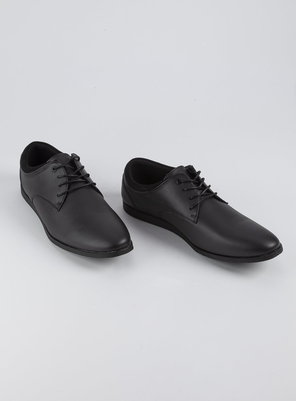 Black Faux Leather Lace Up Derby Shoes Review