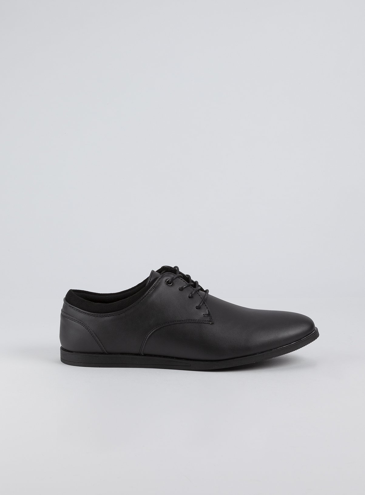 Black Faux Leather Lace Up Derby Shoes Review