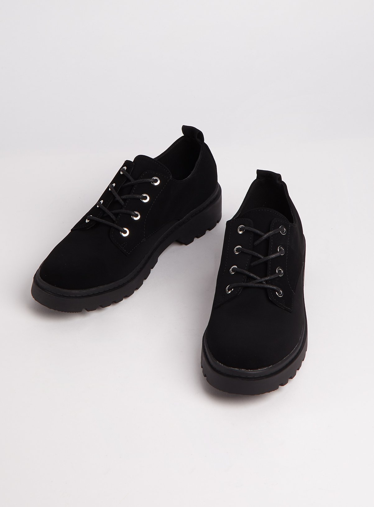 Black Faux Suede Lace Up Shoes Review