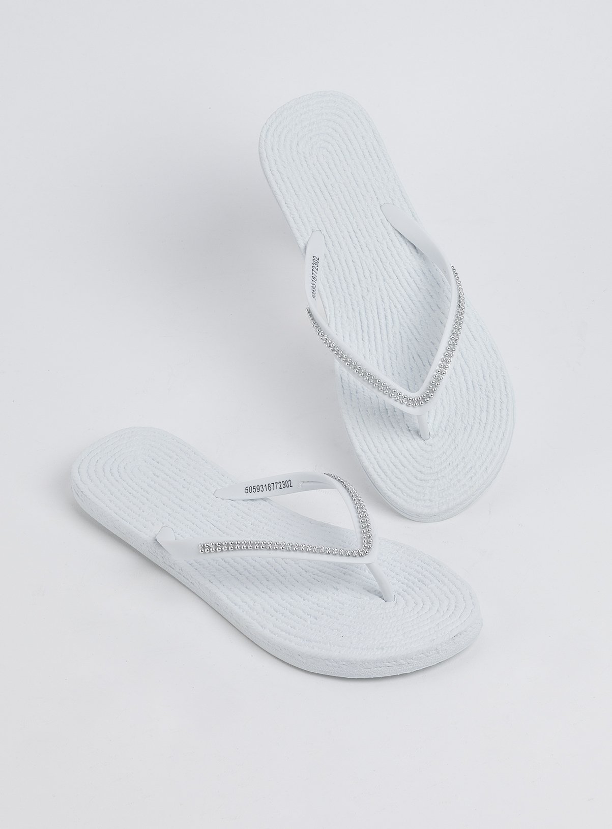 white flip flops