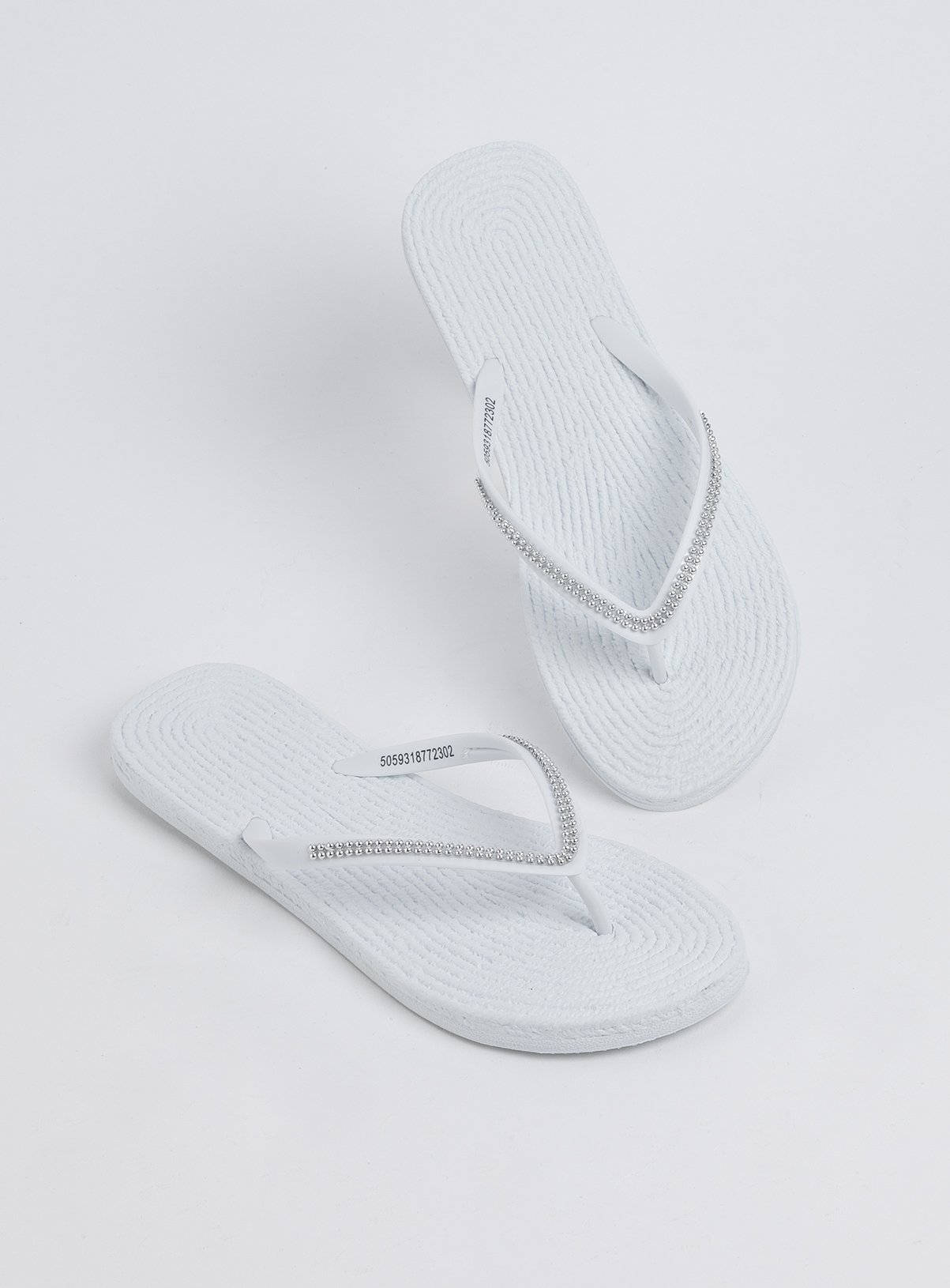 white flip flops