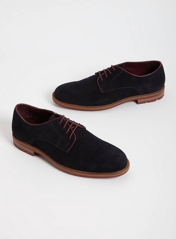 Sole Comfort Navy Suede Derby Shoes - 8