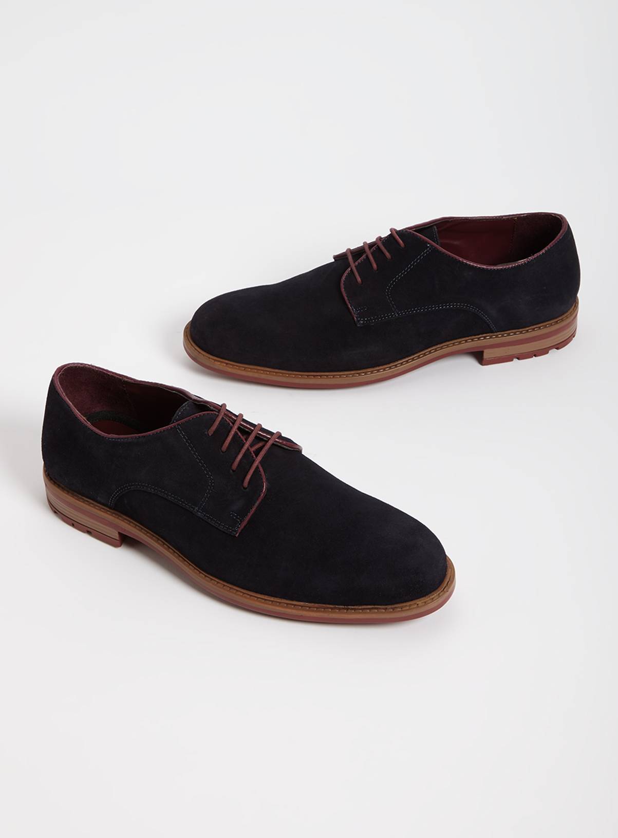 Sole Comfort Navy Suede Derby Shoes - 10 - Image 1