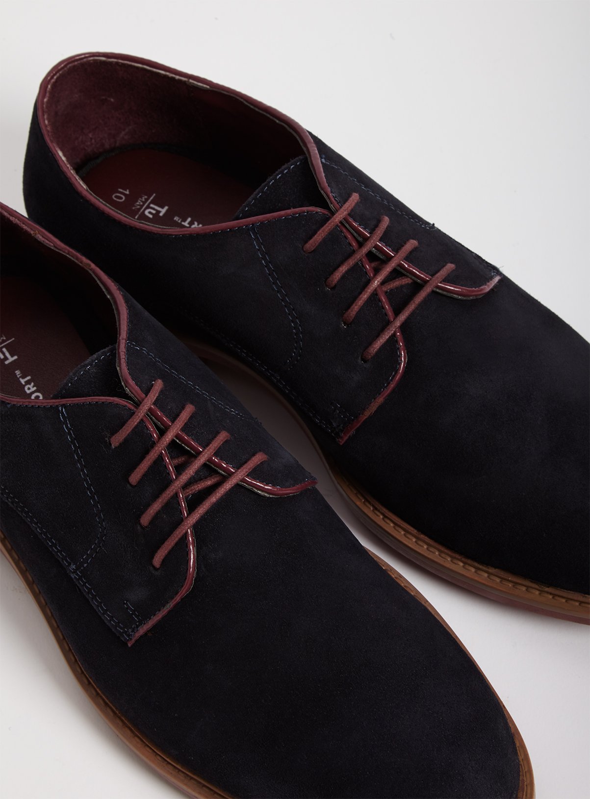 Sole Comfort Navy Suede Derby Shoes - 10 - Image 3 thumbnail