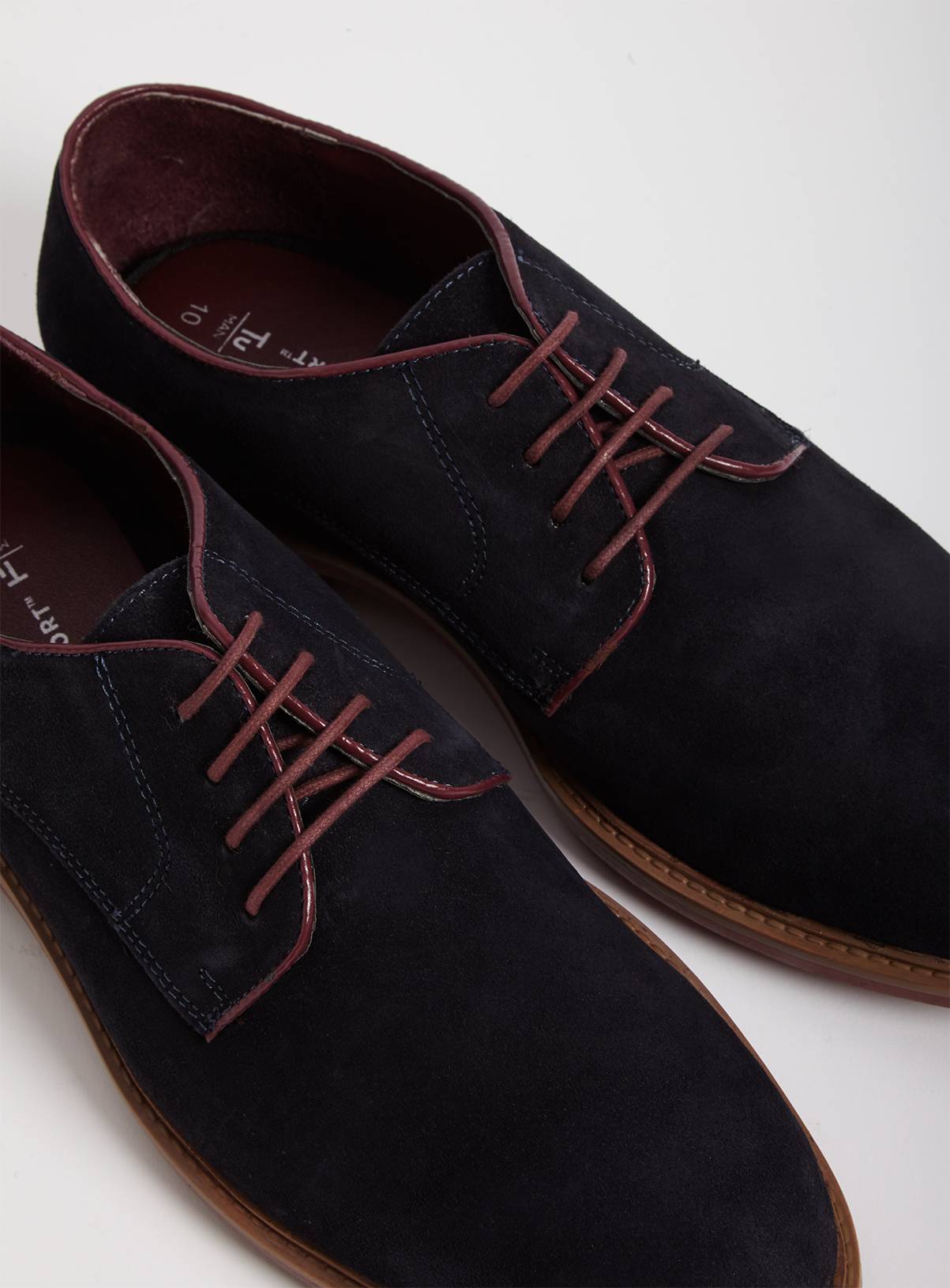 Sole Comfort Navy Suede Derby Shoes - 10 - Image 3