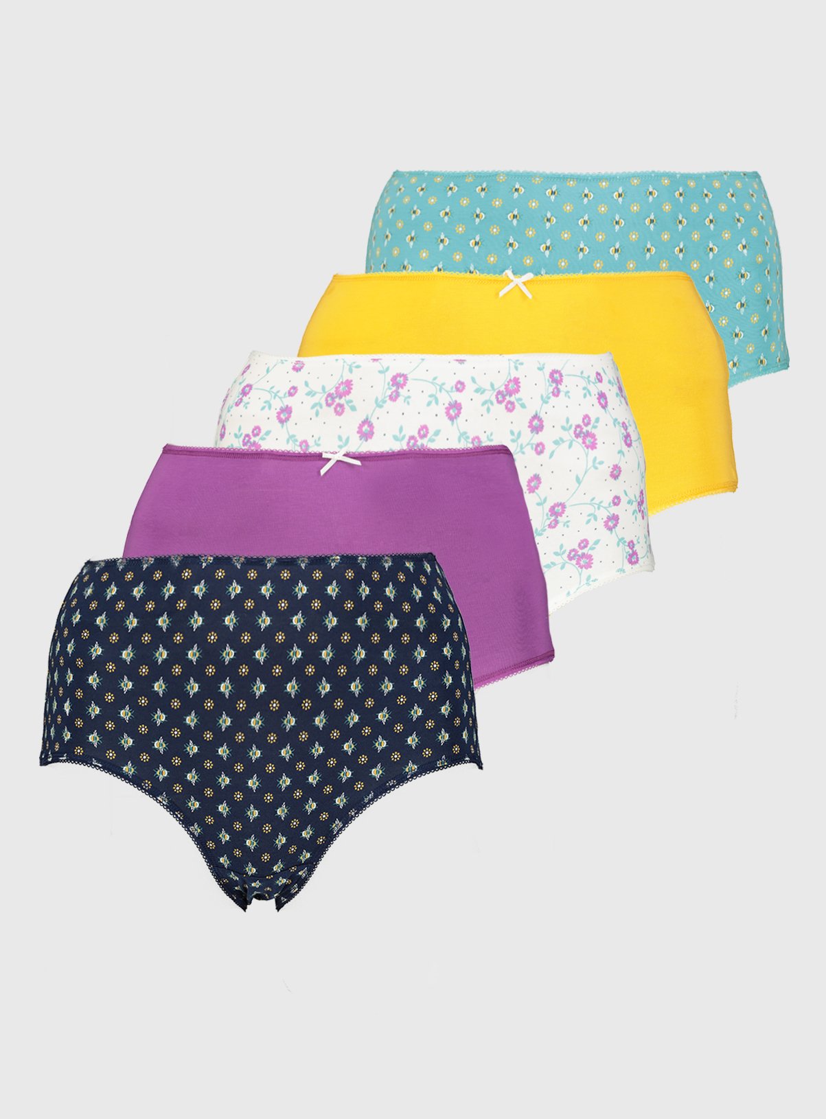 Bee Print Full Knickers 5 Pack Review