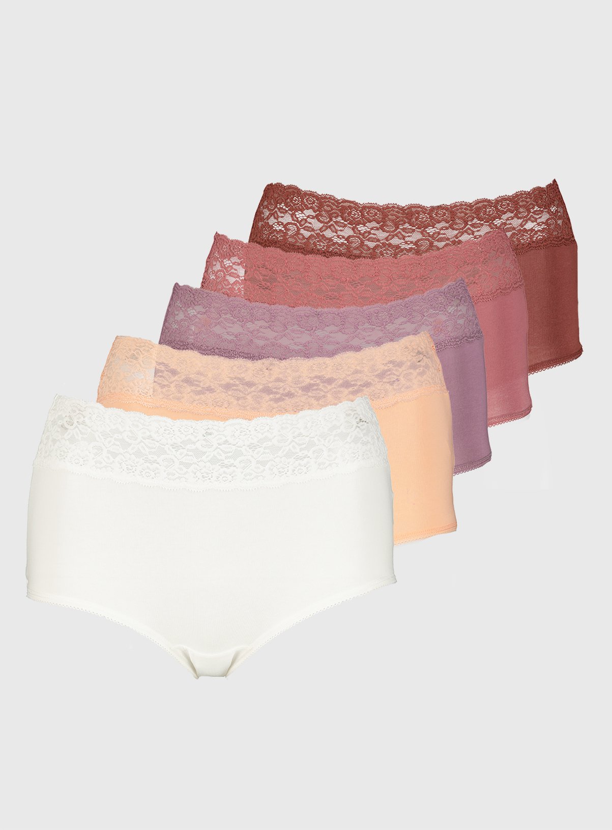 Pink Comfort Lace Full Knickers 5 Pack Review