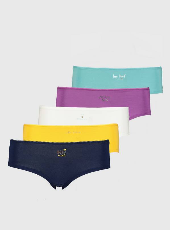 Buy Assorted Bee Slogan Knicker Shorts 5 Pack 8 Knickers Argos