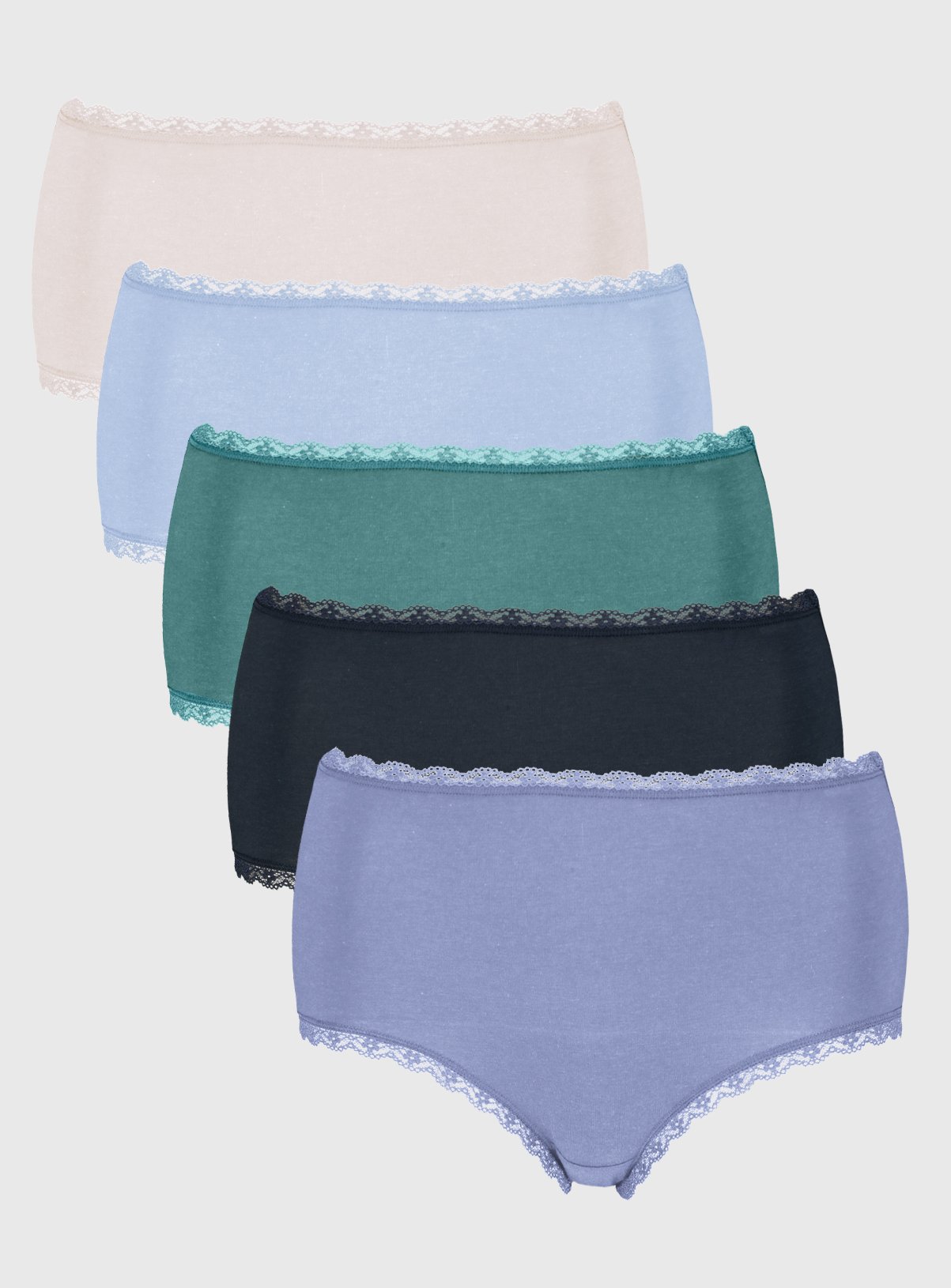 Blue & Green Supersoft Full Knickers 5 Pack Review