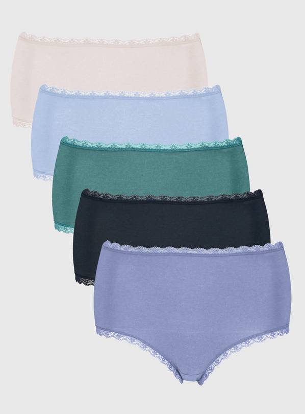 Blue & Green Supersoft Full Knickers 5 Pack - 6