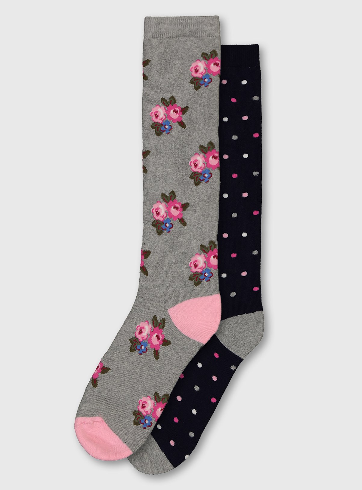 Floral & Spot Welly Socks 2 Pack Review