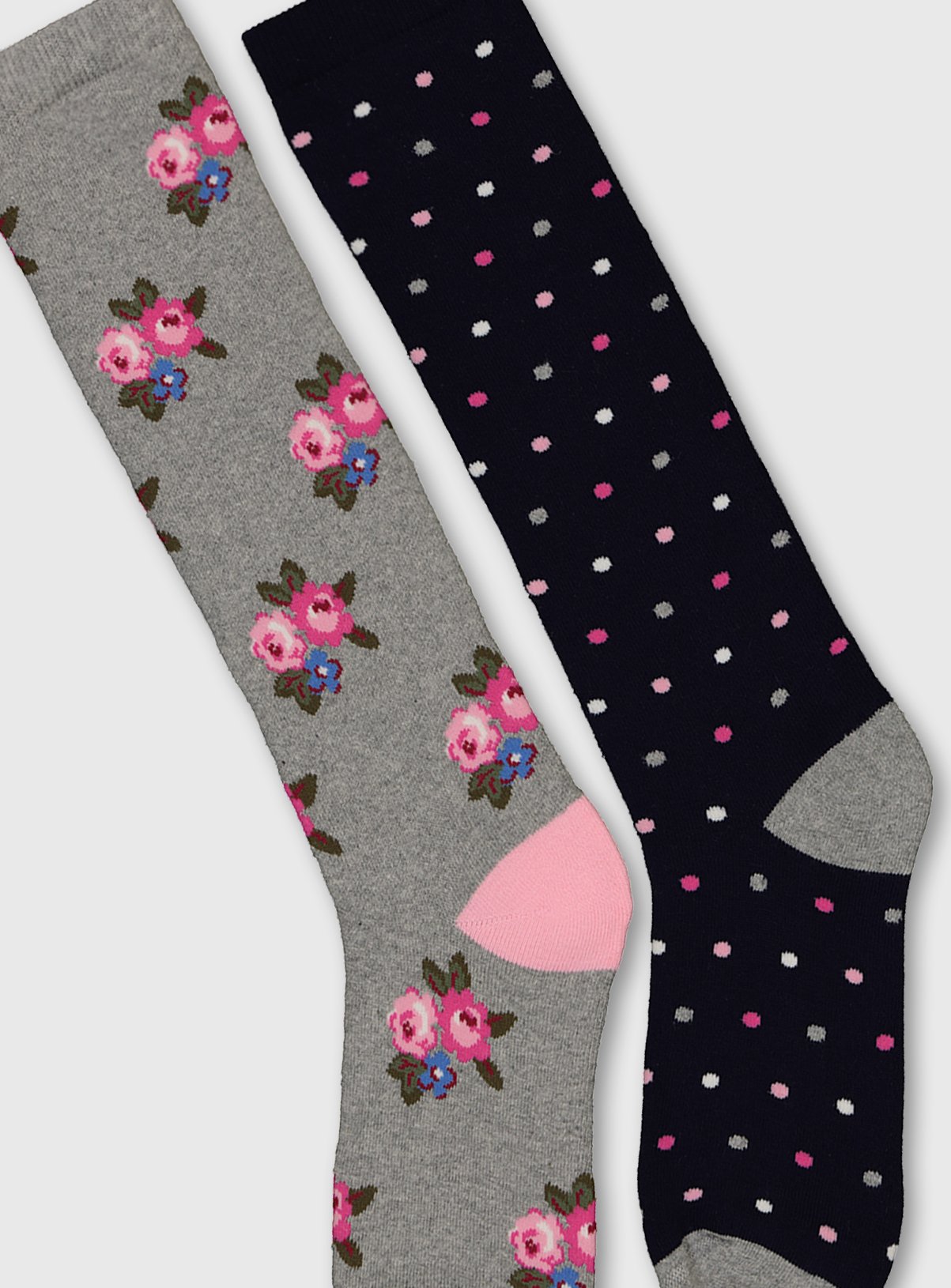 Floral & Spot Welly Socks 2 Pack Review