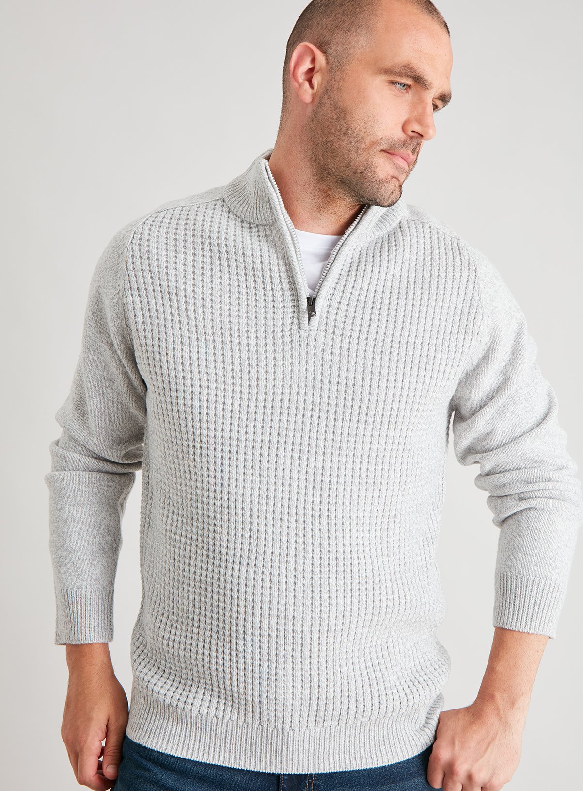 half black half white jumper