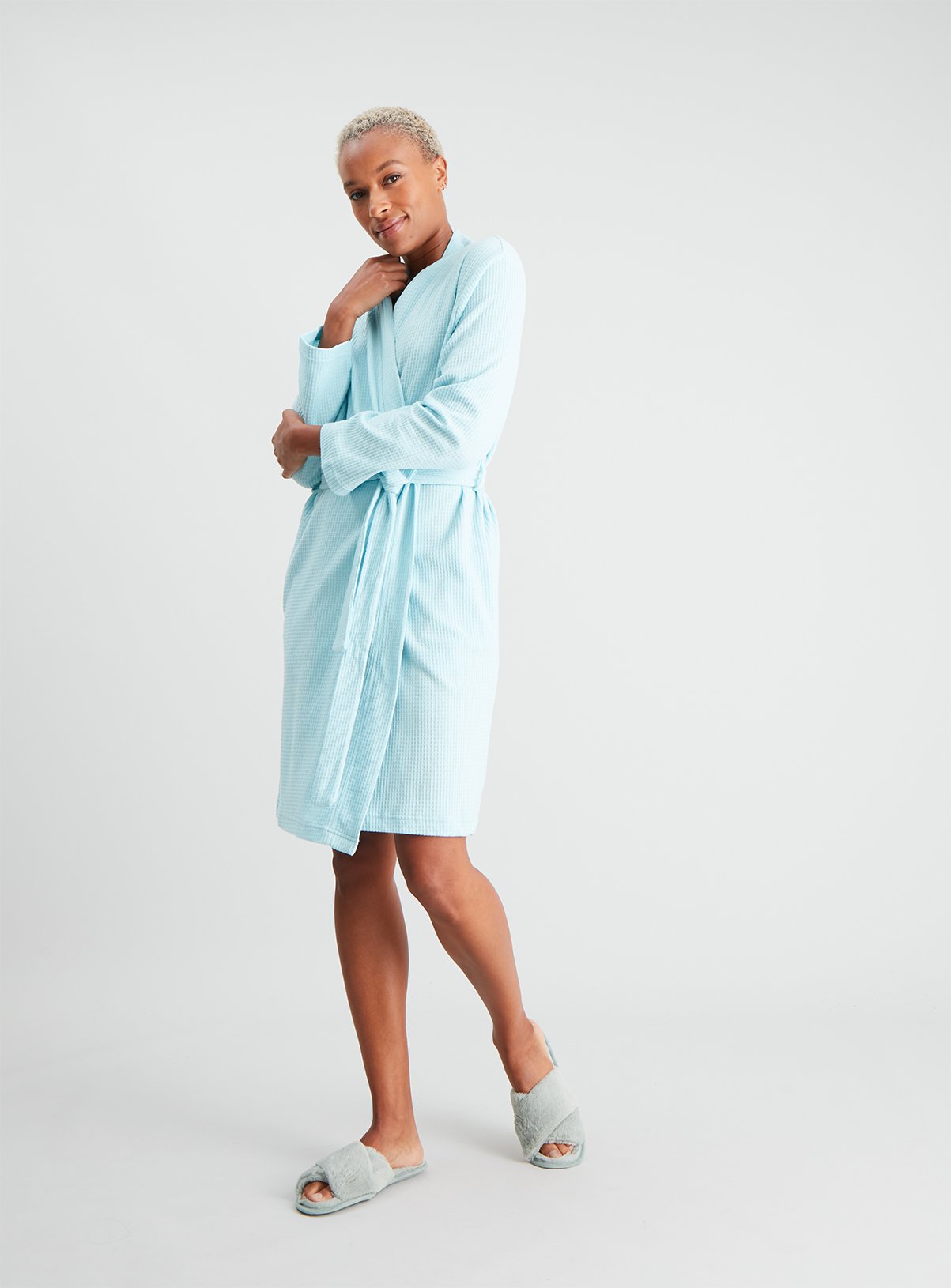 Blue Waffle Cotton Dressing Gown Review