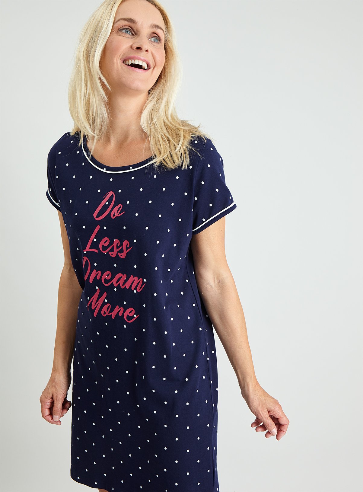 Navy Spot Slogan Nightdress Review