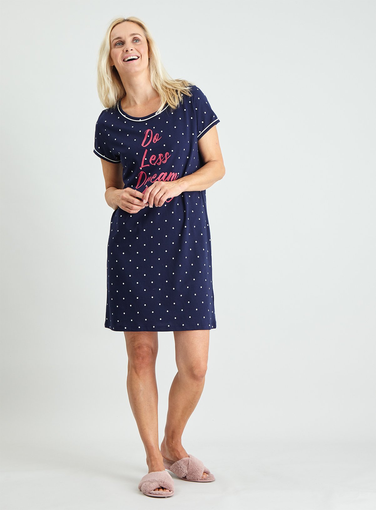 Navy Spot Slogan Nightdress Review