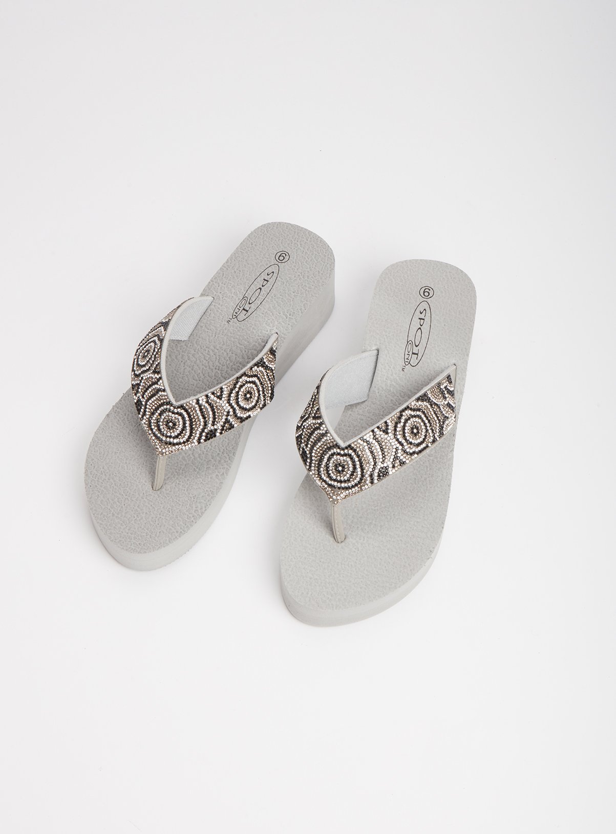 silver beaded sandals