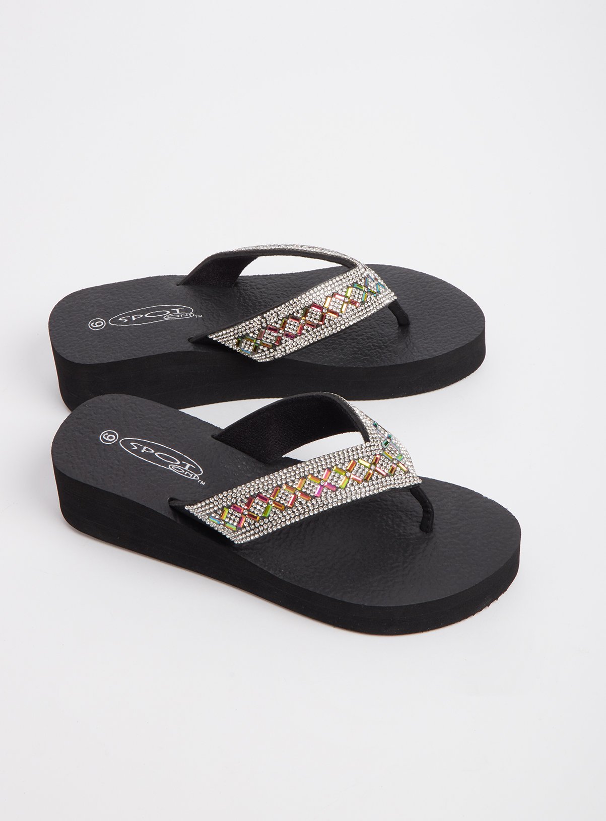 bling wedge flip flops
