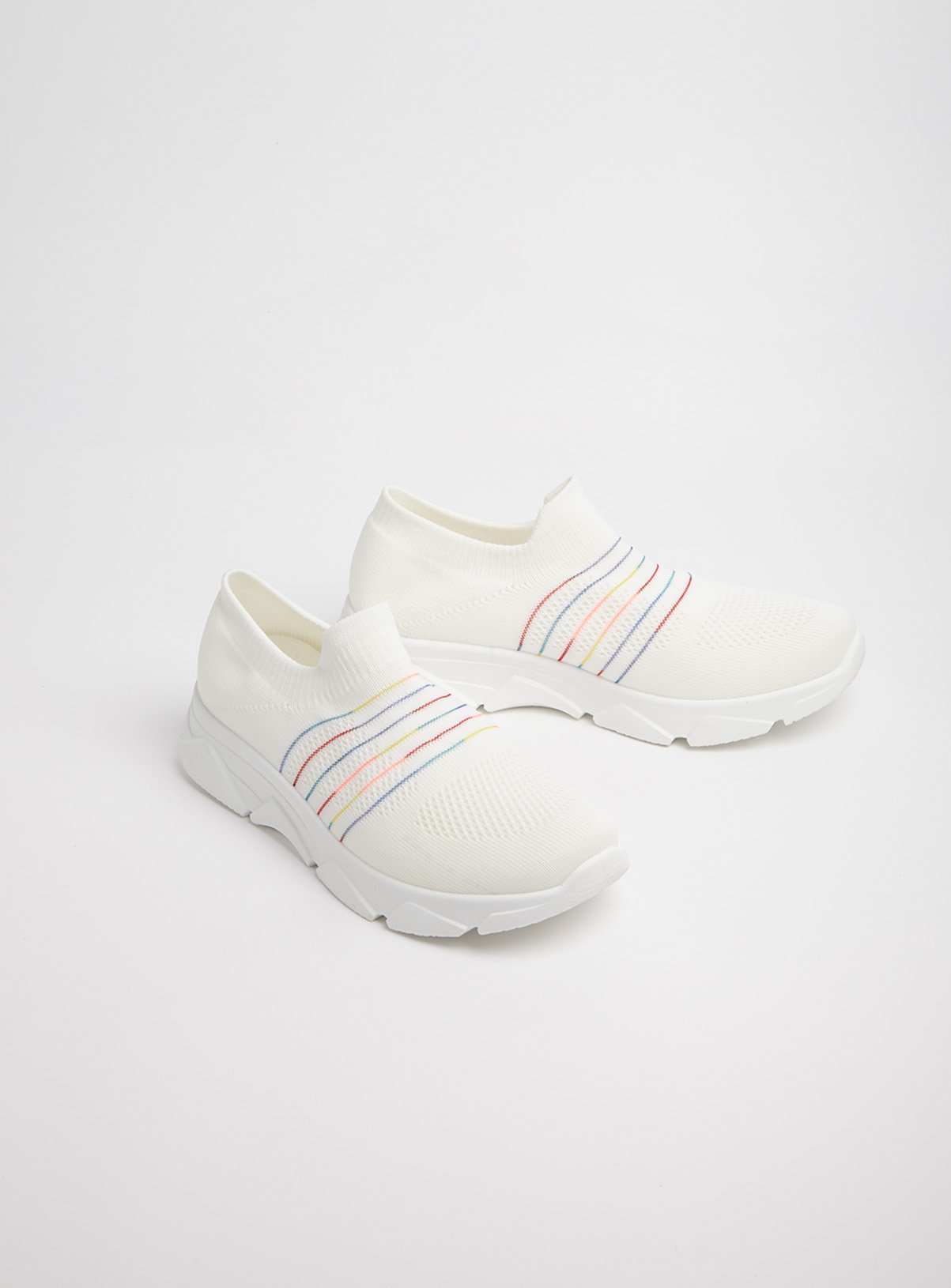 White Knitted Slip On Trainers Review