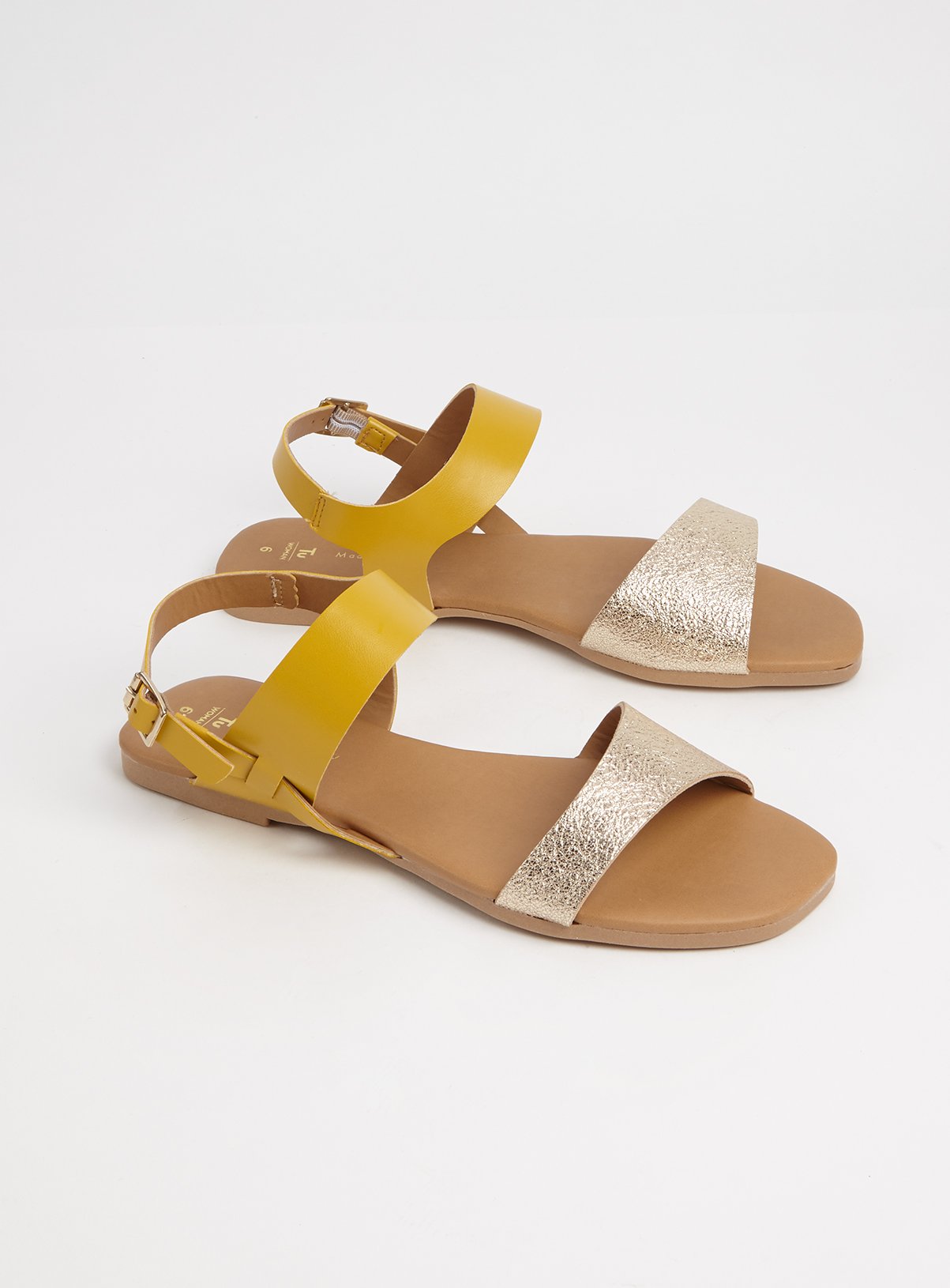 Yellow & Gold Strap Sandals Review