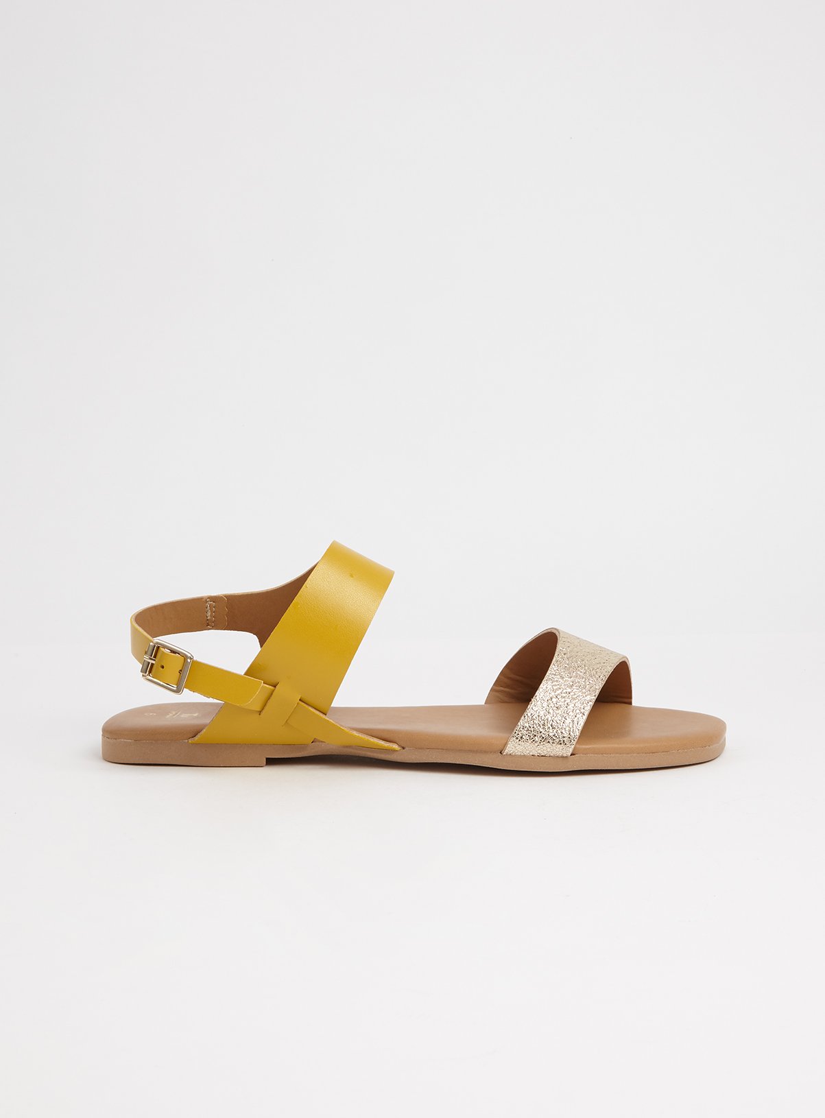 Yellow & Gold Strap Sandals Review