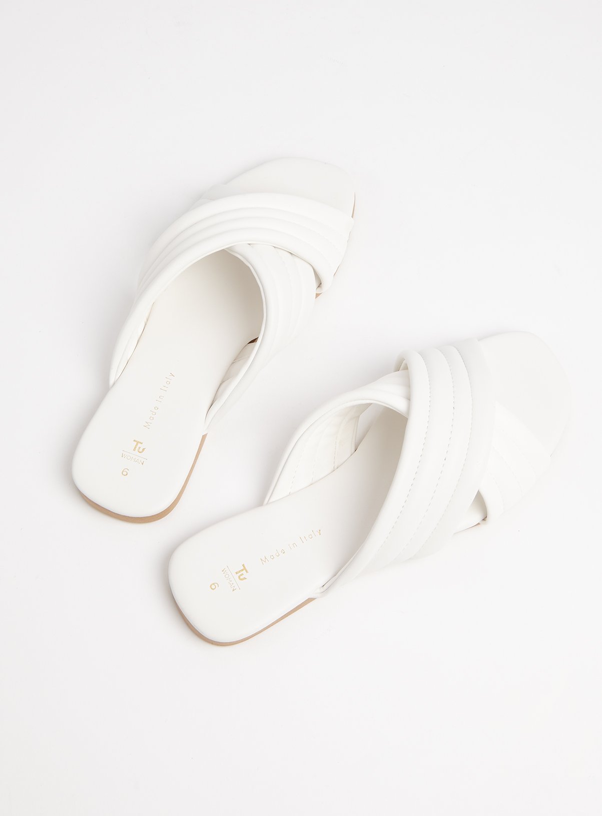 White Faux Leather Padded Mules Review