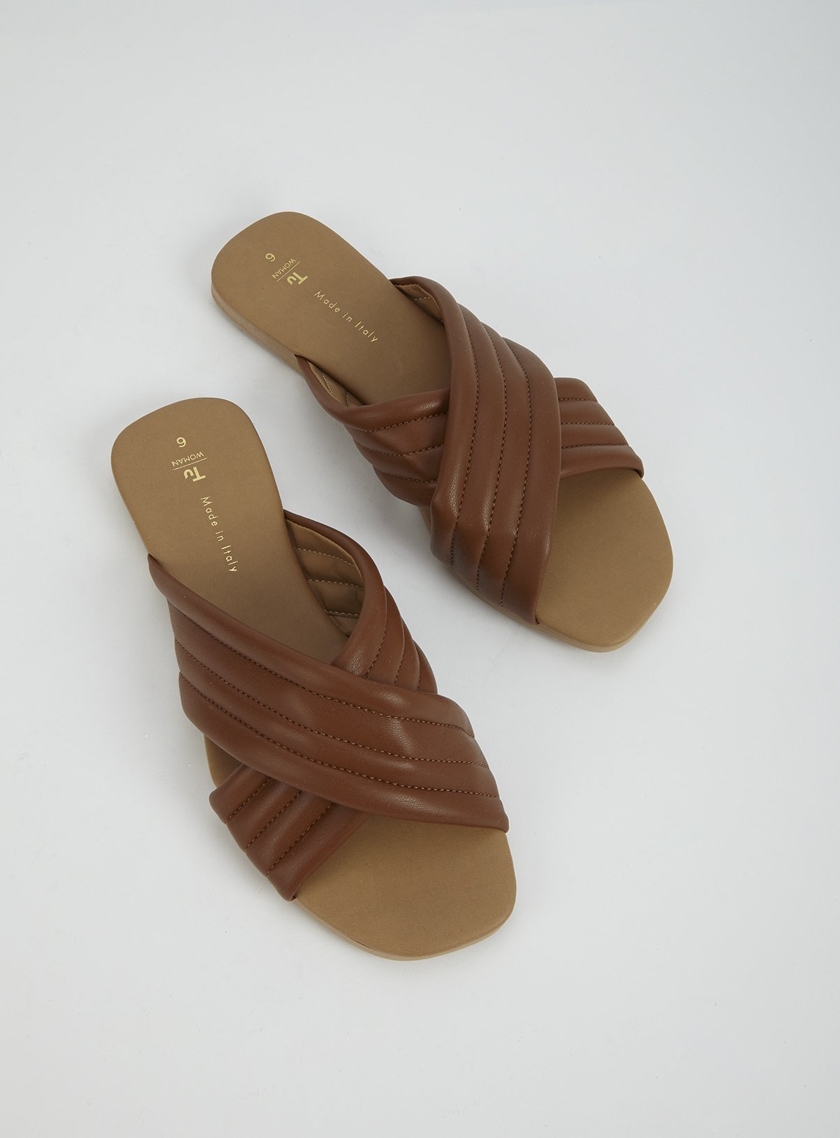 tan cross strap sandals