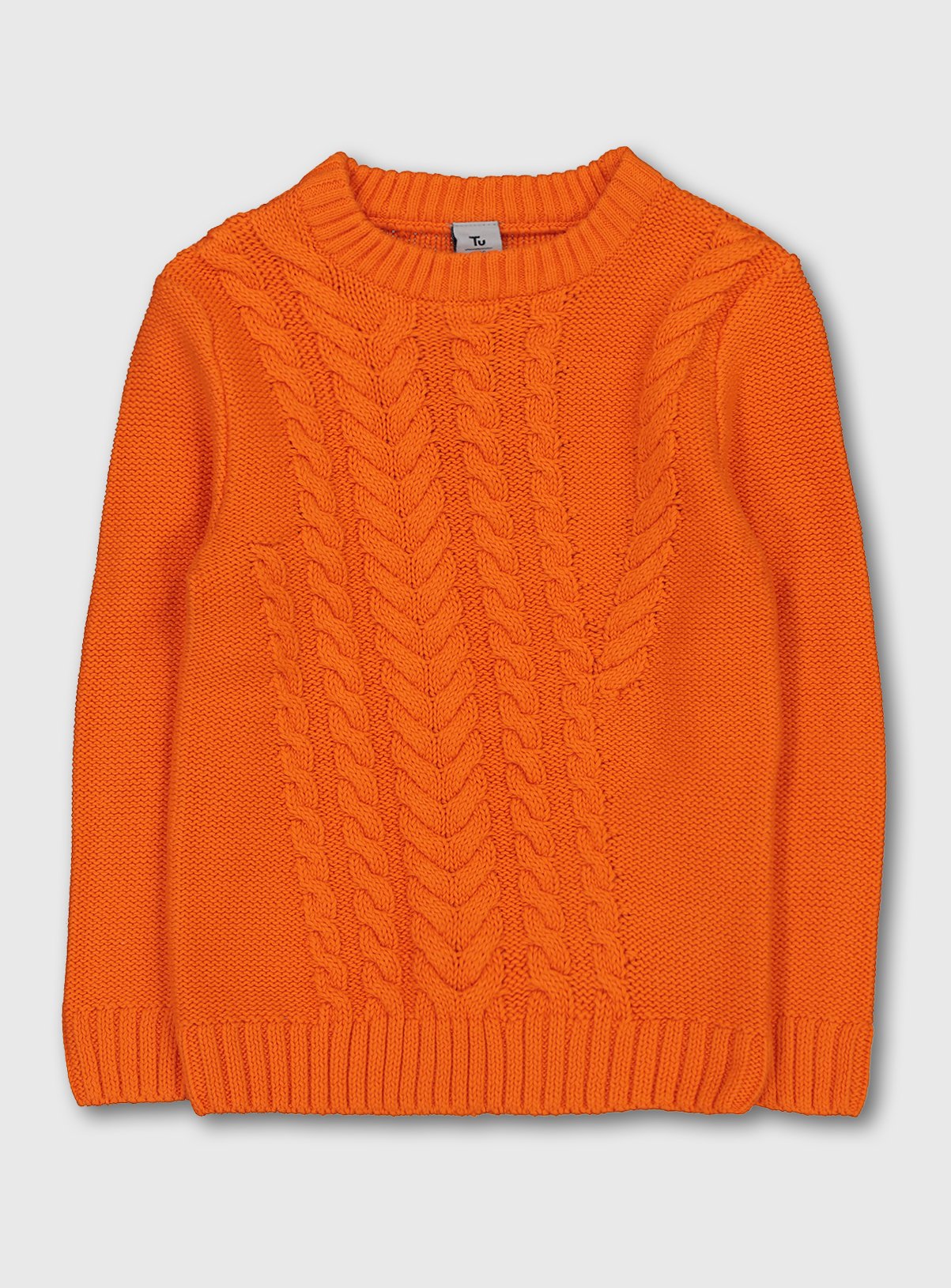 orange cable knit jumper