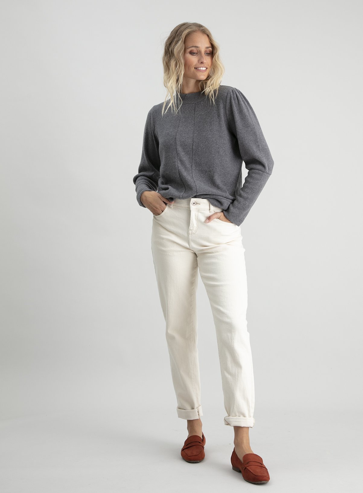 Grey Soft Touch Panelled High Neck Sweatshirt Review