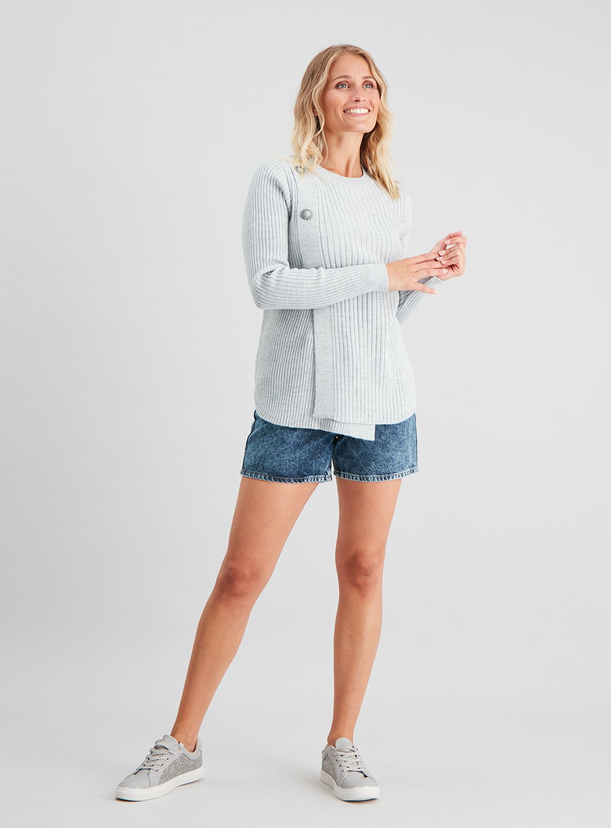 Silver Grey Marl Rib Knit Nursing Jumper Review