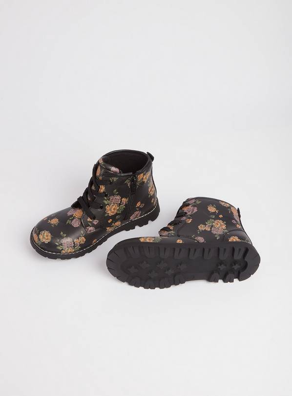 Buy Rose Print Lace Up Boots 11 Infant Boots And Wellies Argos