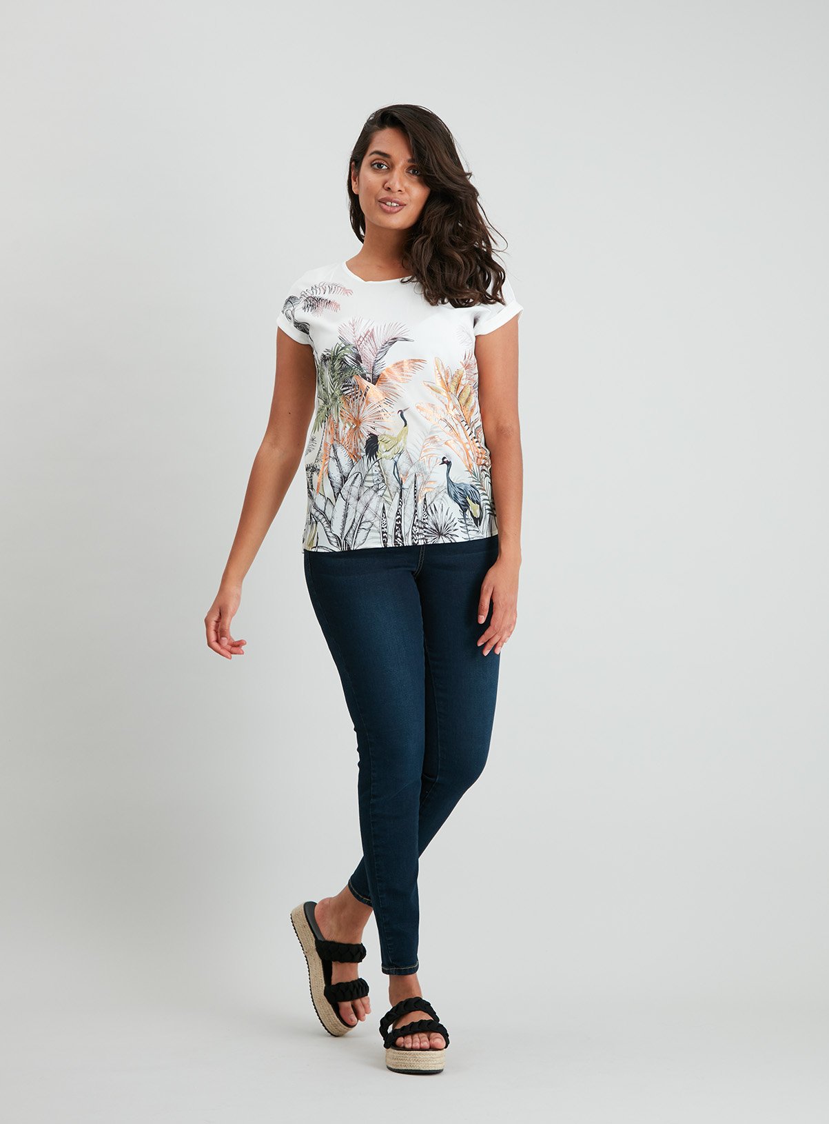 Tropical Bird Scene Woven Front Top Review