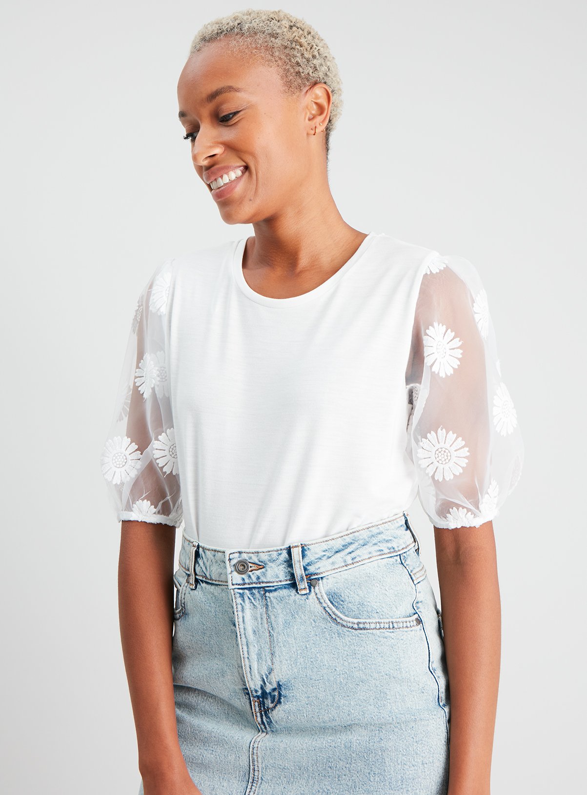 Floral Organza Puff Sleeve Top Review