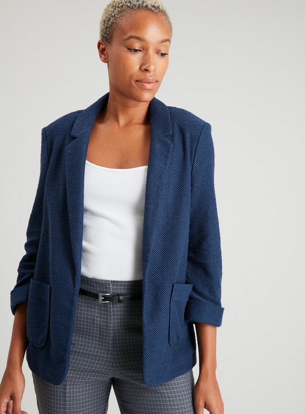 Womens Navy Ponte Soft Knit Blazer Tu Clothing