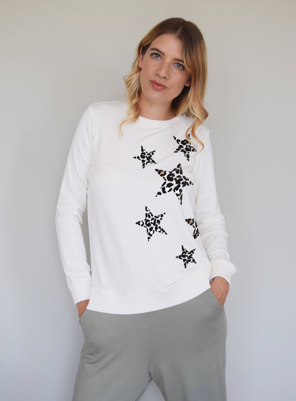 Cream Flock Leopard Trailing Star Sweatshirt Review